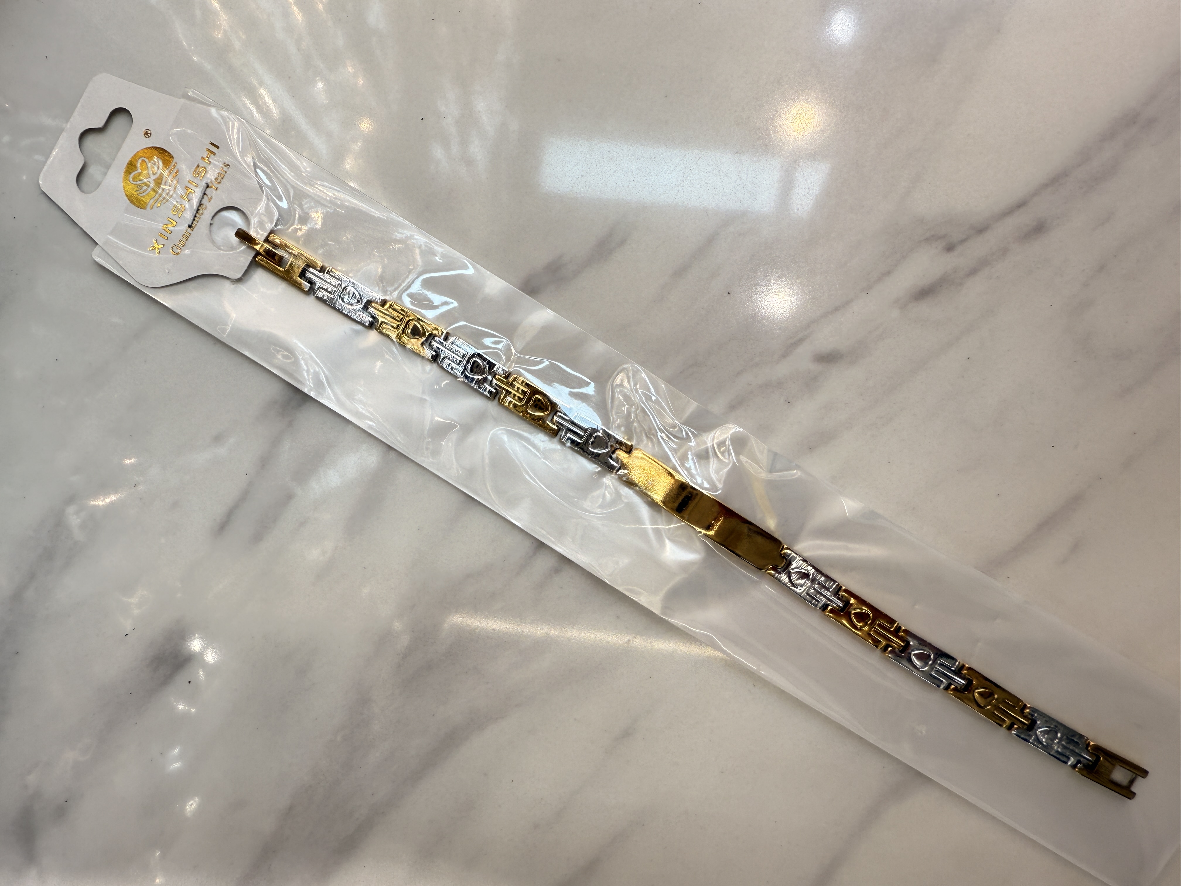 镀18K间金手串饰品 不锈钢手链 精致手链 间金元素女士手饰 时尚潮流手链装饰品详情图2