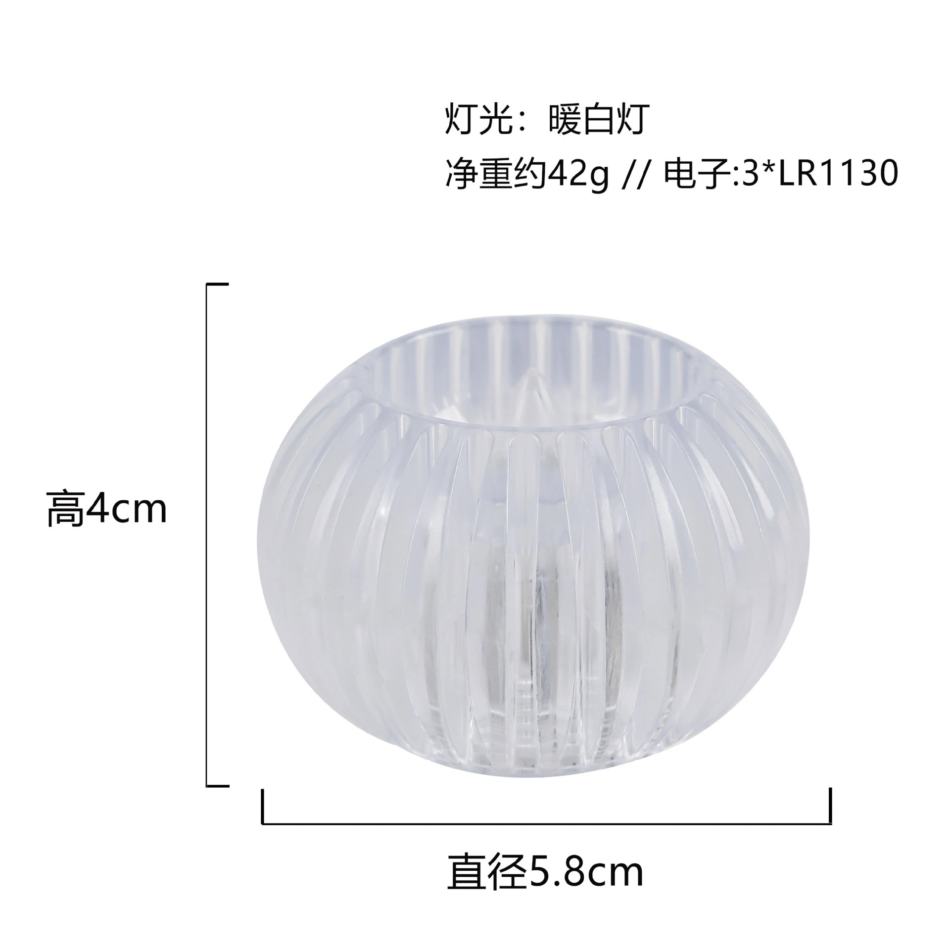 Acrylic transparent crystal candle, electronic tea wax lamp, Halloween atmosphere decoration, LED small candle, mini night light detail image 4