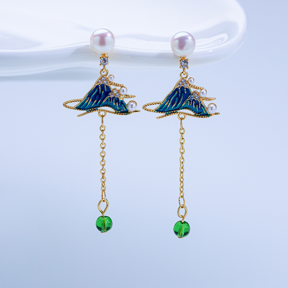 Yabidai New Chinese style natural freshwater pearl stud earrings S925 Silver Needle Earrings and bamboo tassels classical elegance accessories Application Scenario