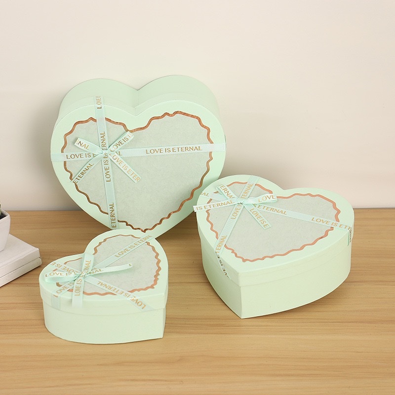 新款特种纸烫金心形套装礼品盒母亲节礼品盒礼物包装盒产品图