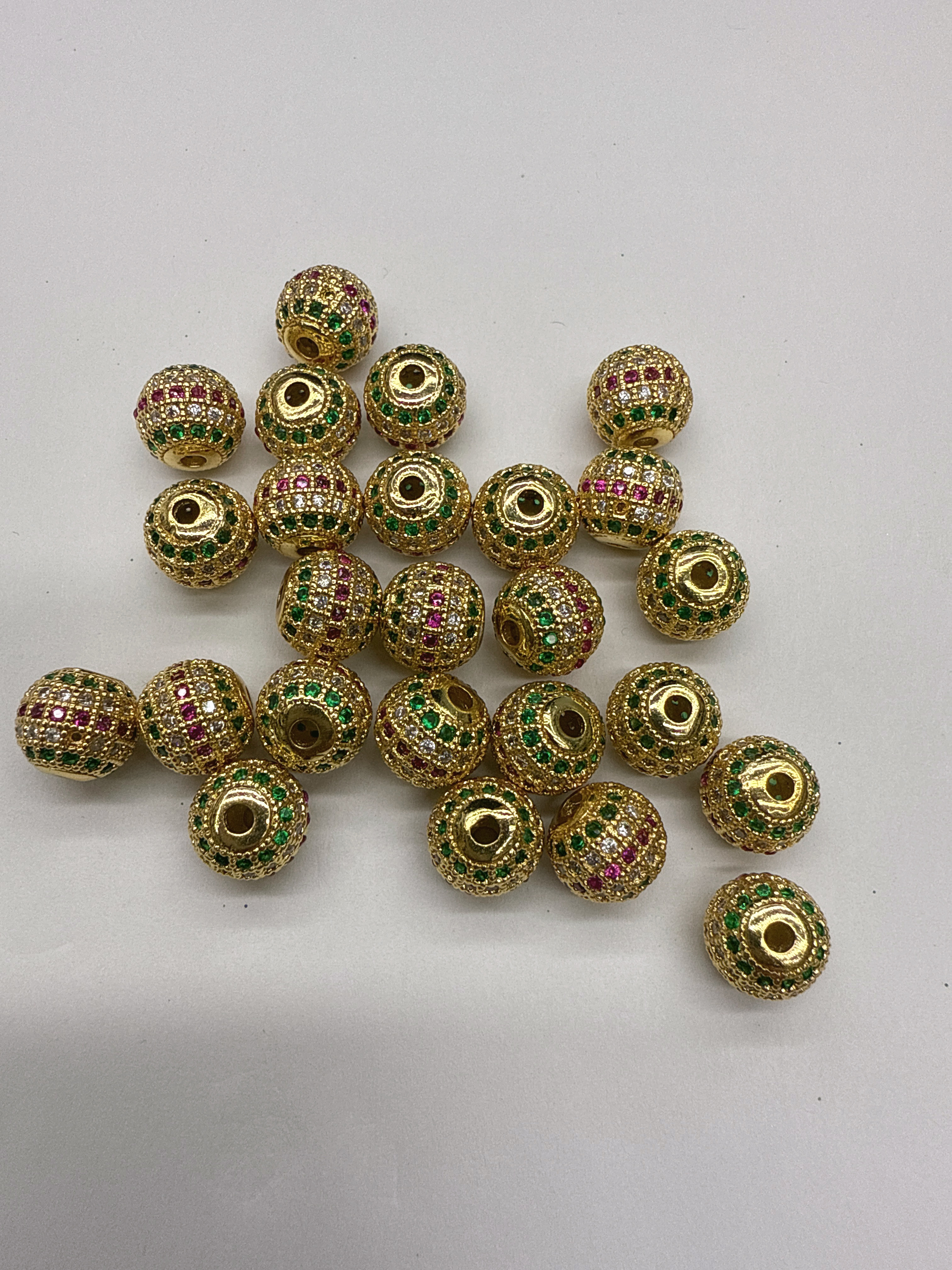 Metal copper accessories zircon spacer beads DIY handcrafted series beads Specification image