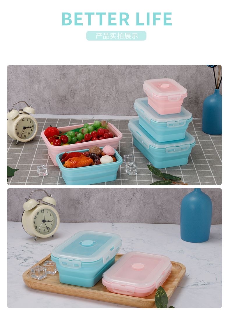 硅胶饭盒上班族微波炉专用加热餐盒套装旅行保鲜盒食品级别便当盒详情图8
