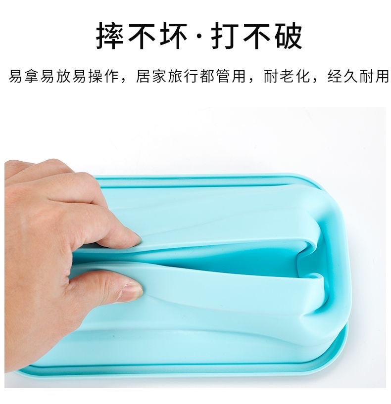硅胶饭盒上班族微波炉专用加热餐盒套装旅行保鲜盒食品级别便当盒详情图4