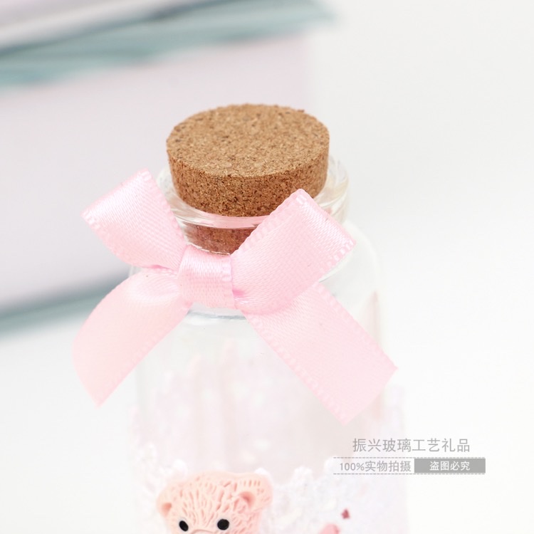 装饰包装木塞玻璃瓶子透明蝴蝶结许愿瓶星空星云漂流瓶卡通小熊详情图7