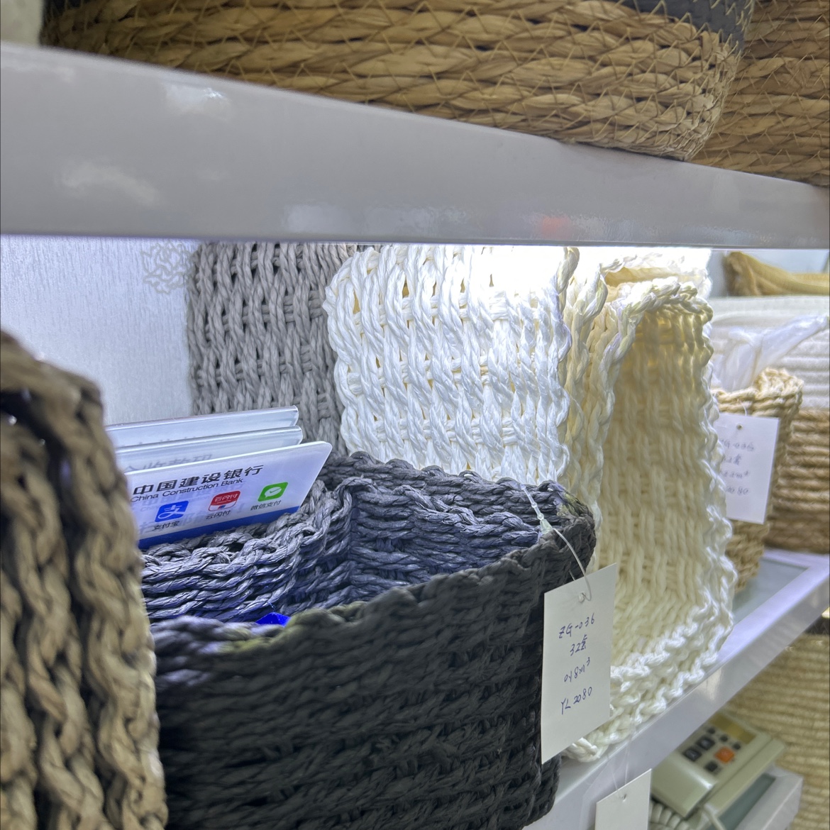 仿藤编织篮特色收纳床头收纳篮编织框子套三篮手工玩具化妆品收纳产品图