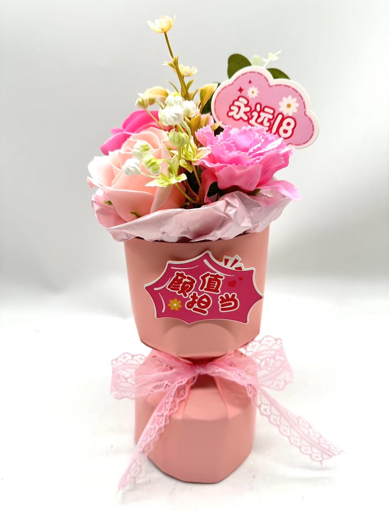 情人节花束高级仿真花艺品 环保无味持久保鲜细节图