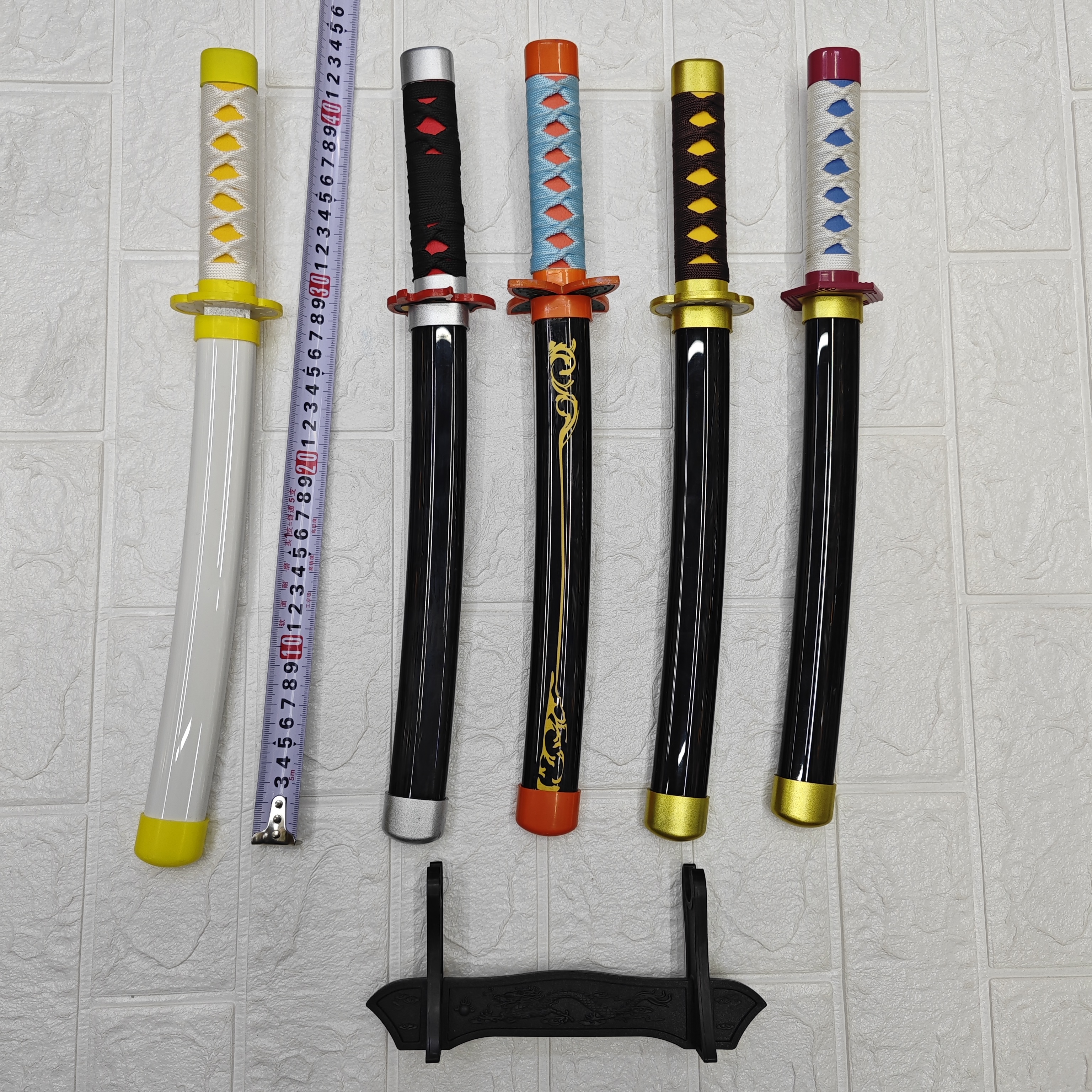 鬼灭之刃 金属刀剑 动漫武士刀 小武士刀cos 带架 金属摆件 玩具 儿童 未开刃 cosplay 道具详情图3