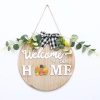 Cross-border DIY replaceable pattern wooden bow welcome sign Christmas Halloween HOME door hanging decoration Application Scenario