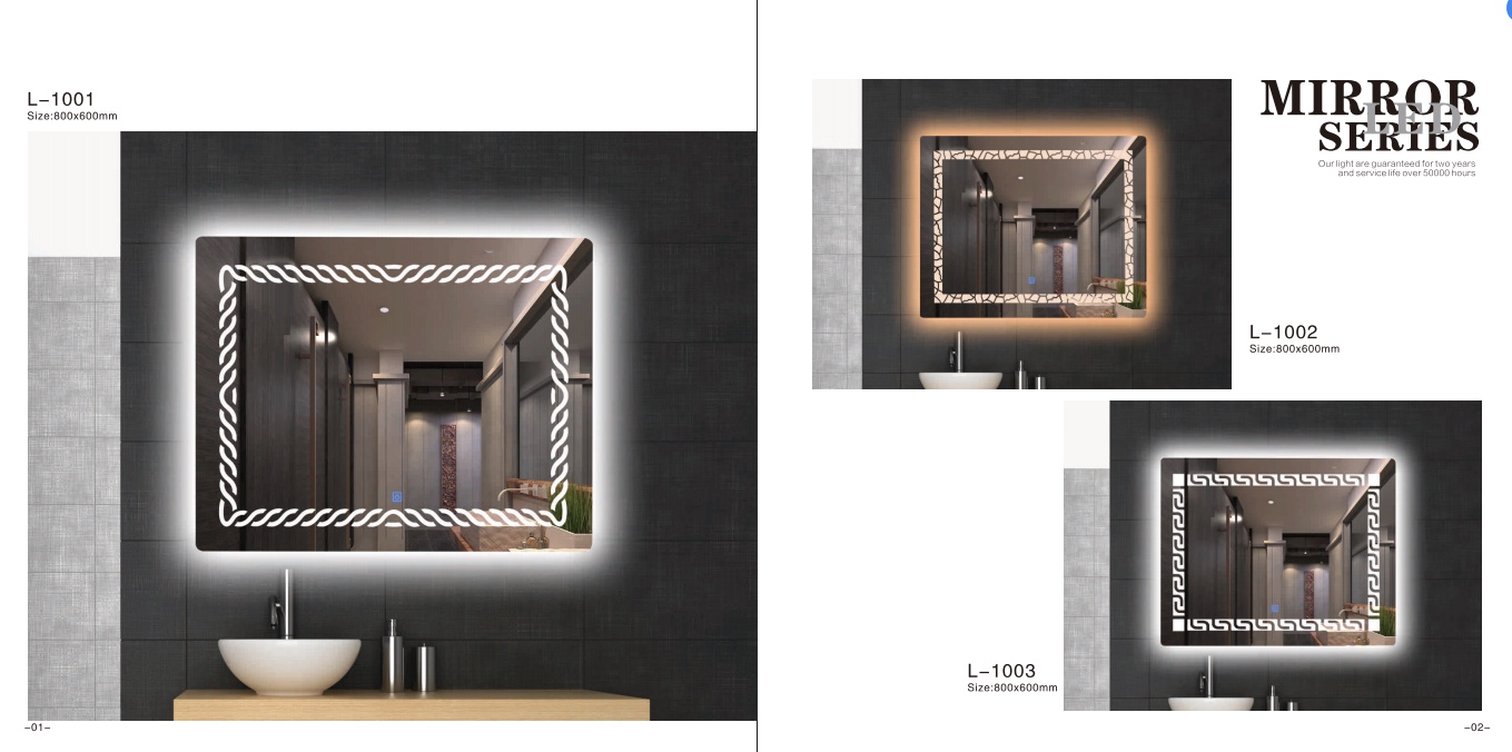 智能镜子触摸屏方形浴室镜子壁挂LED带灯带防雾功能镜子