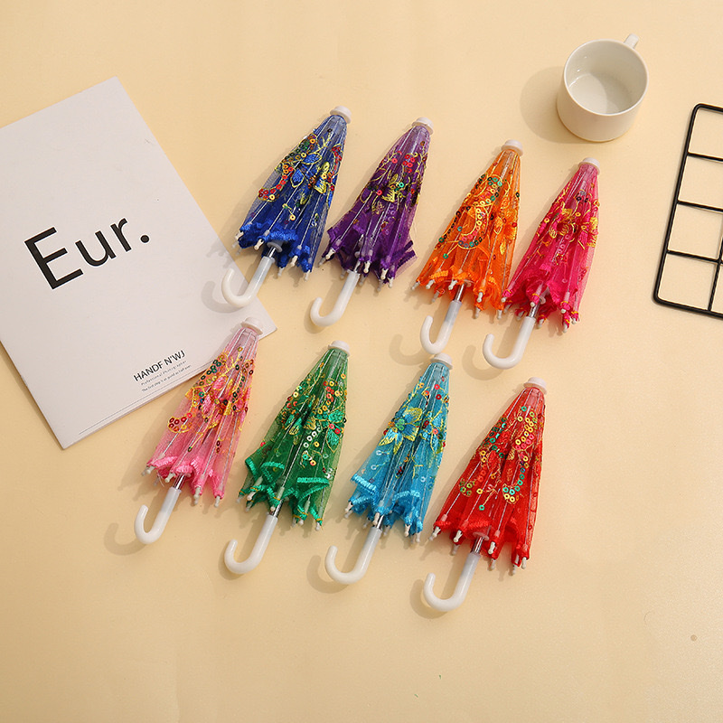 迷你工艺蕾丝伞玩具伞装饰伞影楼摄影道具舞蹈伞景区旅游纪念批发 ，绿色，蓝色，粉色，紫色，红的详情图3