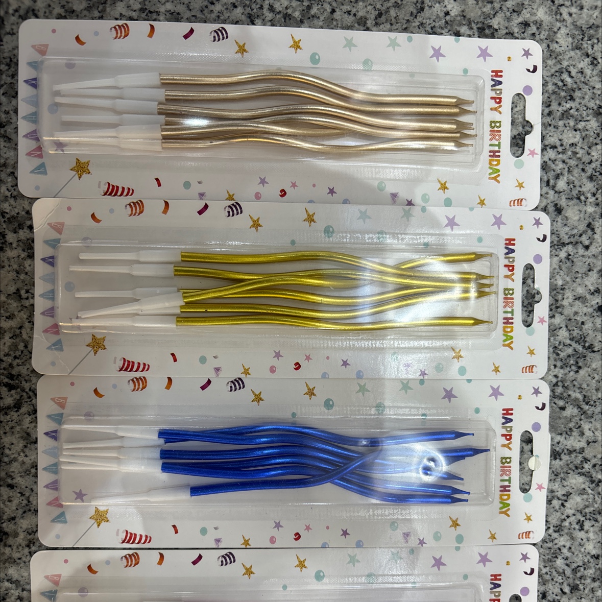 6 electroplated curved candle wire suction cards, birthday candles, festival candles, and atmosphere candles