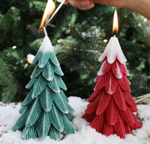 Instagram photo props, Christmas tree scented candles, hand-painted bows, bear candles, festival birthday gifts, full of atmosphere, gift in stock, direct delivery detail image 4