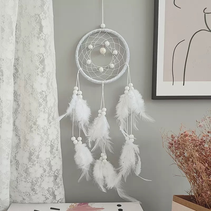 印第安捕梦网羽毛挂件亚马逊家居生日礼物厂家批发一件代发24DC05木制品木制品产品图