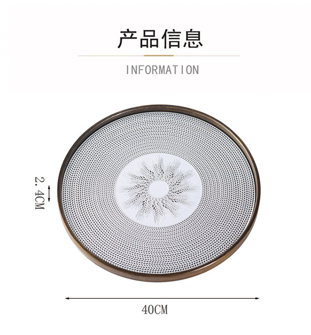 托盘放茶杯木质托盘创意竹木茶盘日式家用蛋糕佩斯利托盘可印LOGO木制工艺品木制品木雕详情图1