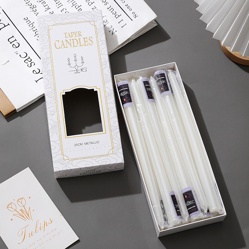 无烟尖头长杆金属漆圣诞蜡烛，圣诞装饰品烛光晚餐蜡烛产品图