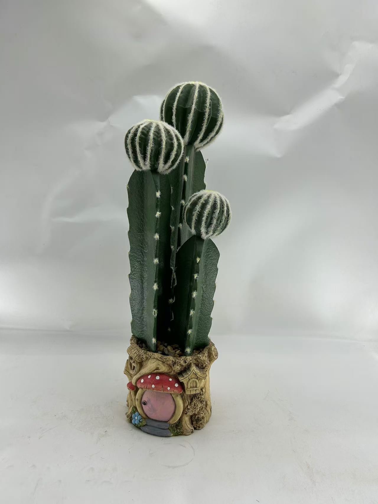 水泥盆栽DIY套装 竹木制品仿真盆栽花盆 绿植室内装饰品 自制植物绿色生活