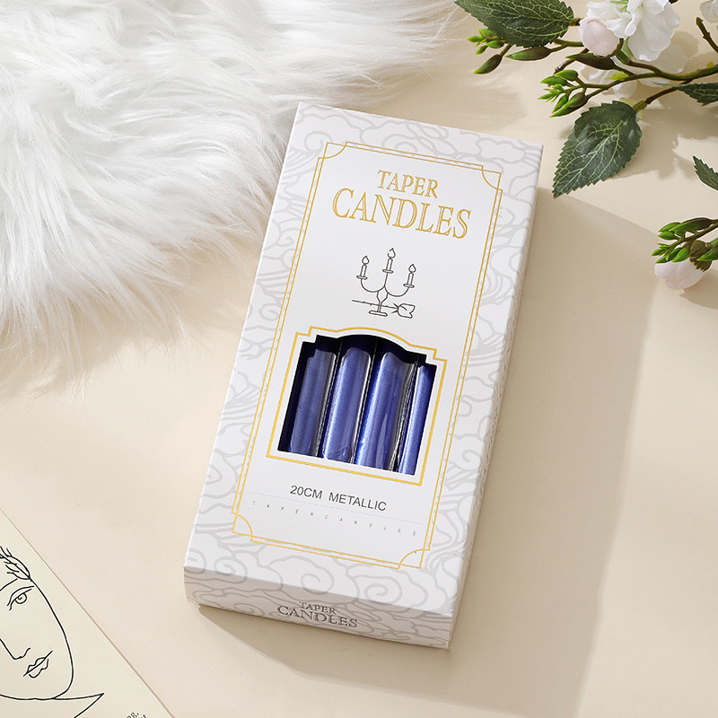 无烟尖头长杆金属漆圣诞蜡烛，圣诞装饰品烛光晚餐蜡烛细节图