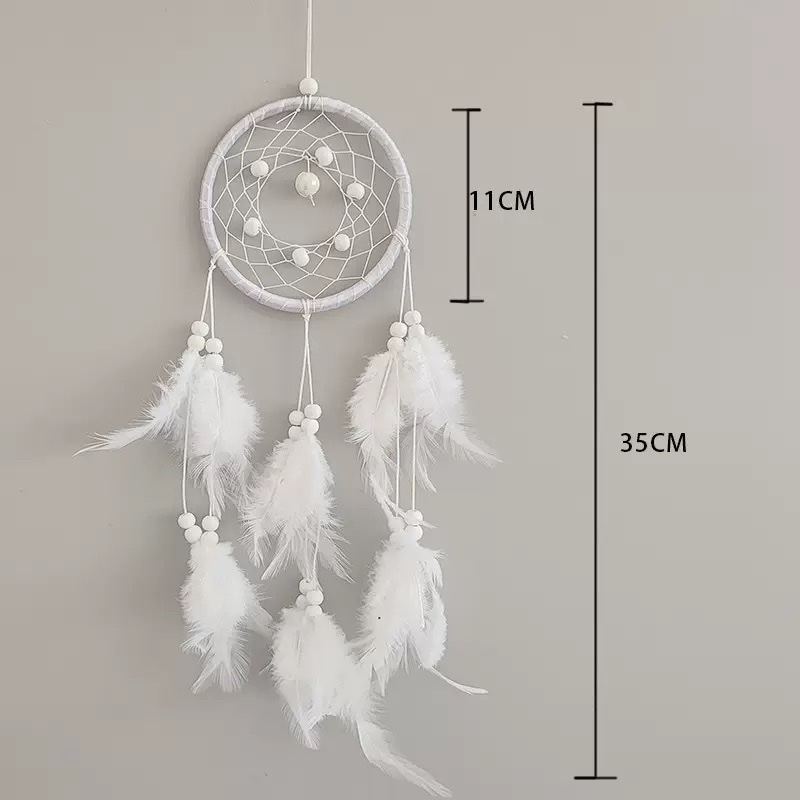 印第安捕梦网羽毛挂件亚马逊家居生日礼物厂家批发一件代发24DC05木制品木制品白底实物图