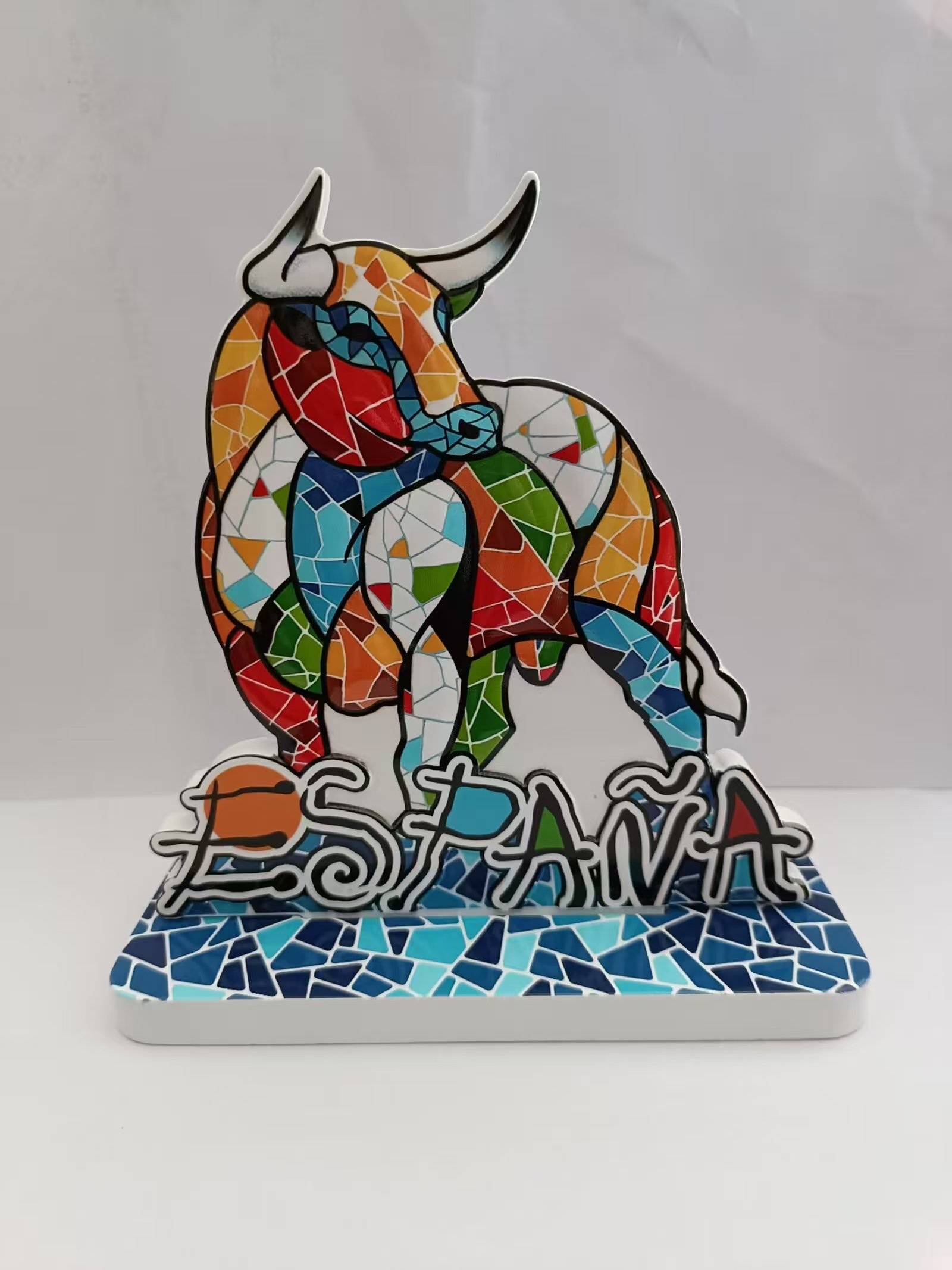 Spanish souvenir three-dimensional Mosaic bullfighting figurine UV printed figurine detail image 3