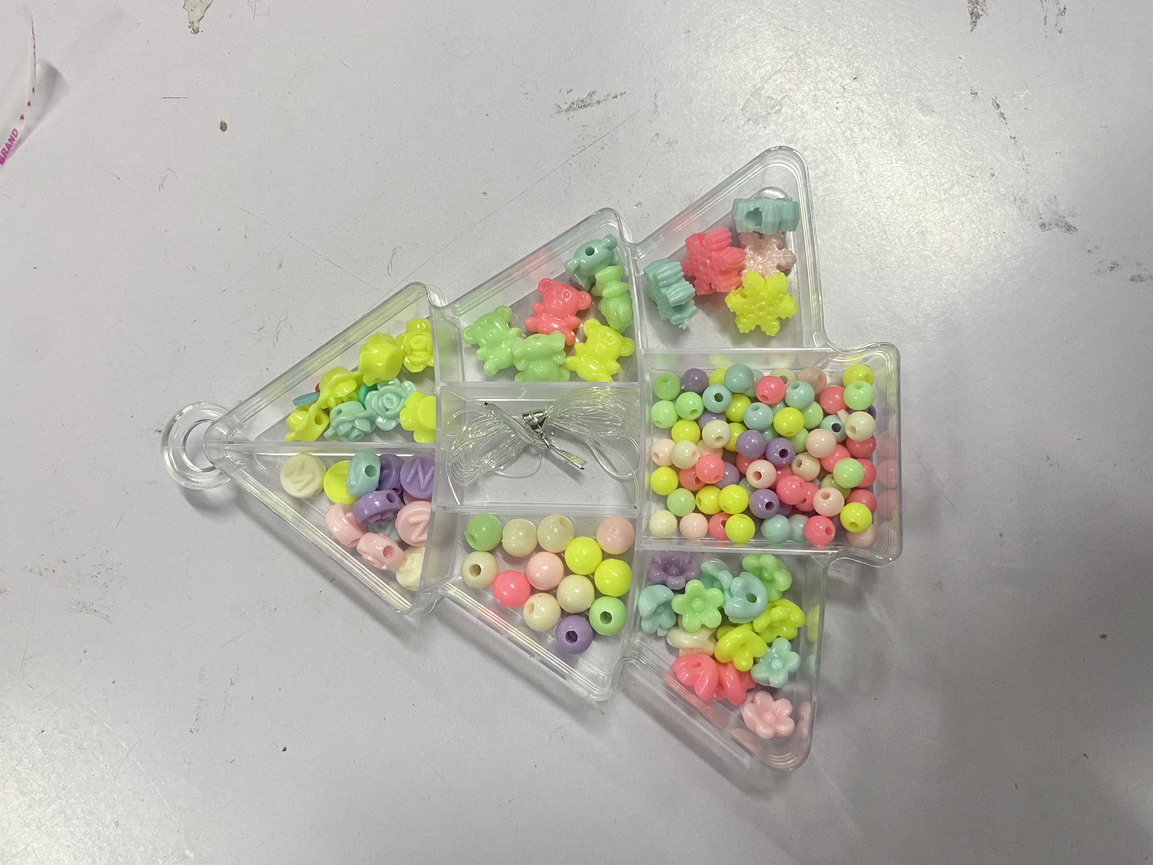 DIY串珠。手串 项链儿童手链 DIY串珠 饰品 项链圣诞亮片配件九字针胸卡夹扣不锈钢十字架朋克木块