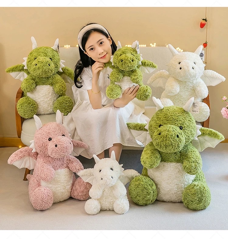 绿色小飞龙公仔毛绒玩具布娃娃玩偶恐龙抱枕坐姿男生款龙年吉祥物公仔详情图2