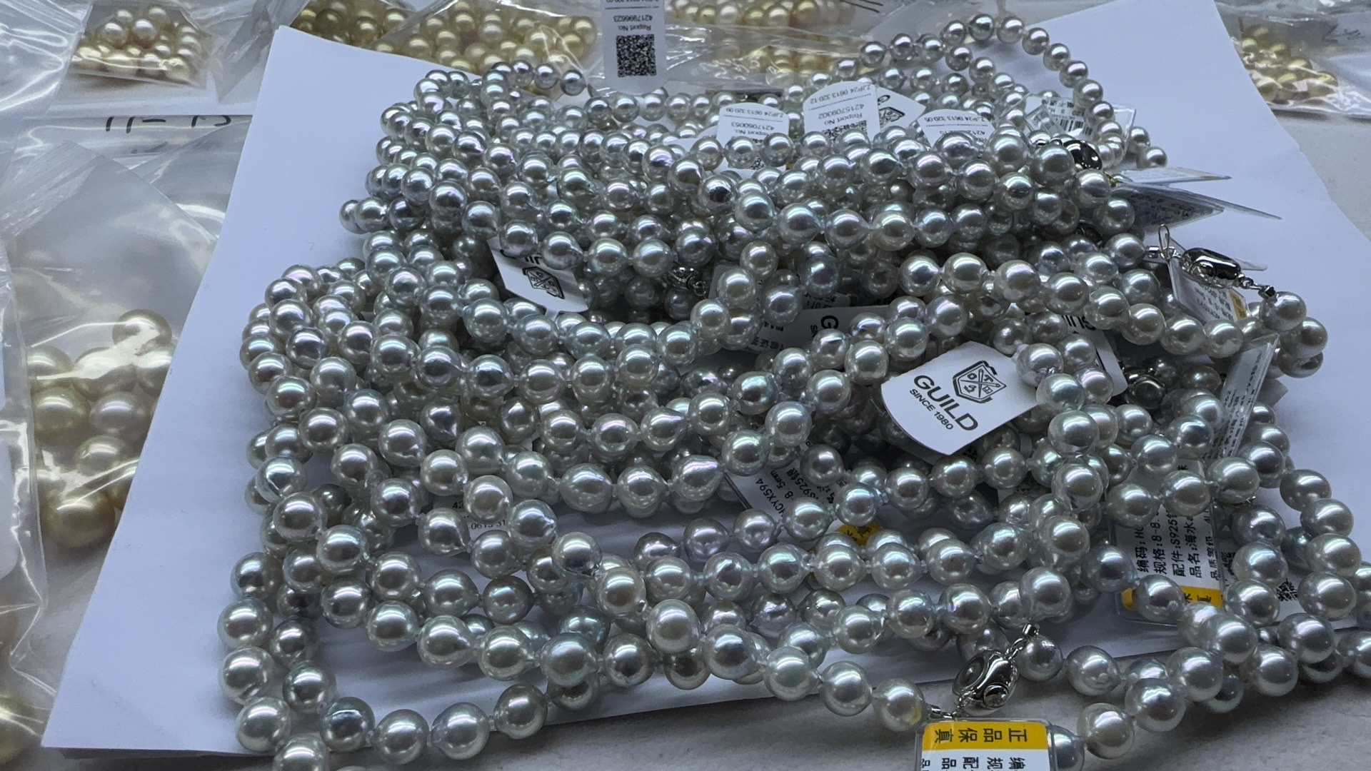 海水珍珠，海水珍珠，有核珍珠，巴洛克，带GUILD大证，海水akoya珍珠详情图2