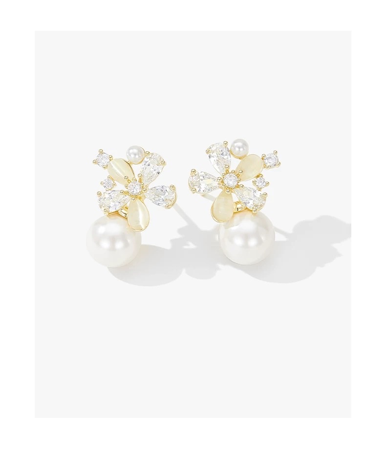 玫瑰金耳钉 饰品微镶嵌锆石耳环 精致耳饰 时尚女士首饰 优雅耳饰款式多样耳环