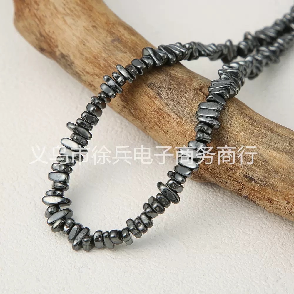 40公分黑胆石不规则碎石串珠散珠黑胆石配件散珠串珠产品图