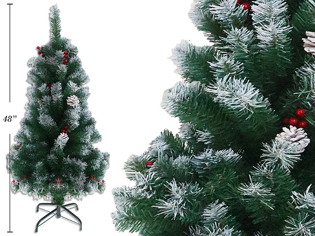 1.5 meters, 1.8 meters, 2.1 meters of mixed trees with white PE, PVC and red pinecones. High-end Christmas trees have beautiful shapes, high density and novel styles Specification image