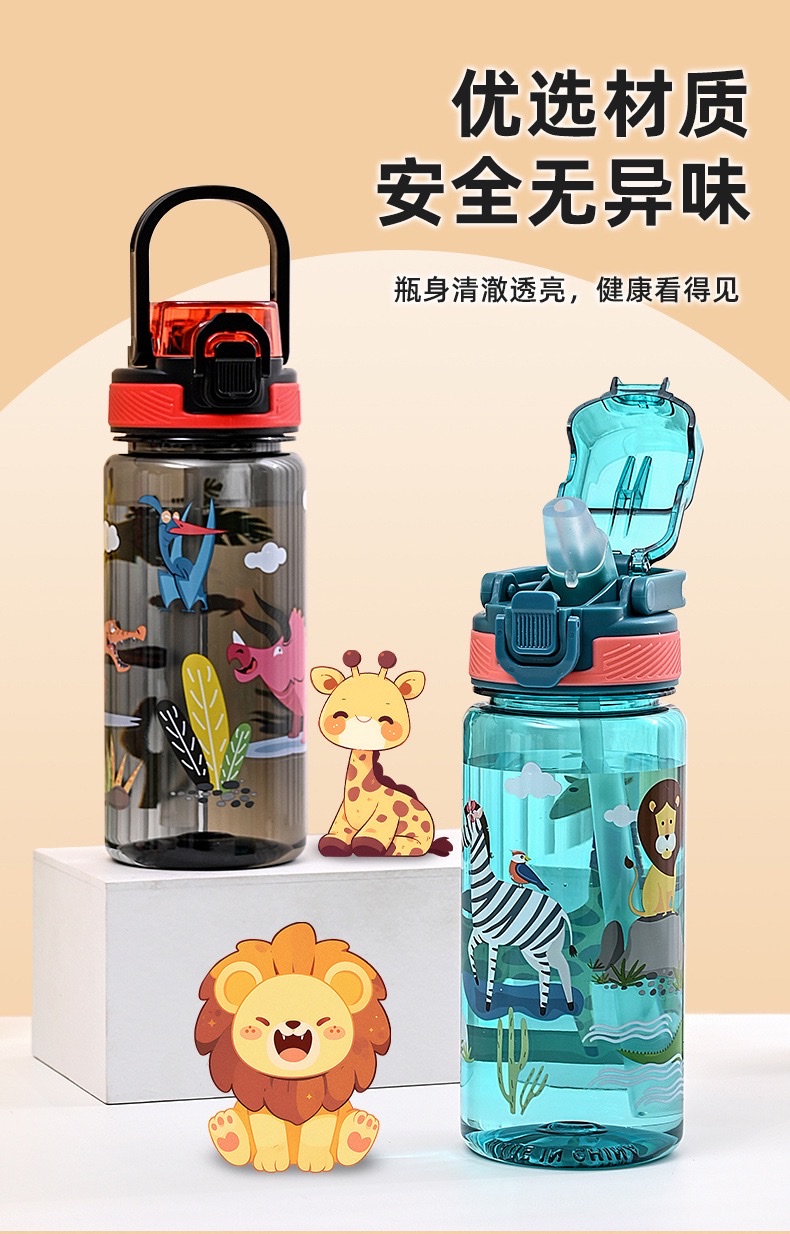 宝宝塑料儿童吸管杯可爱女学生水杯便携防摔网红喝水杯耐磨可爱壶详情图4