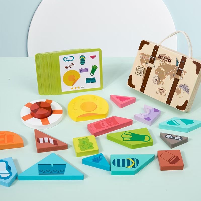 木质玩具儿童玩具益智积木套装 创意拼装乐高积木 玩乐学习两不误儿童玩具积木细节图