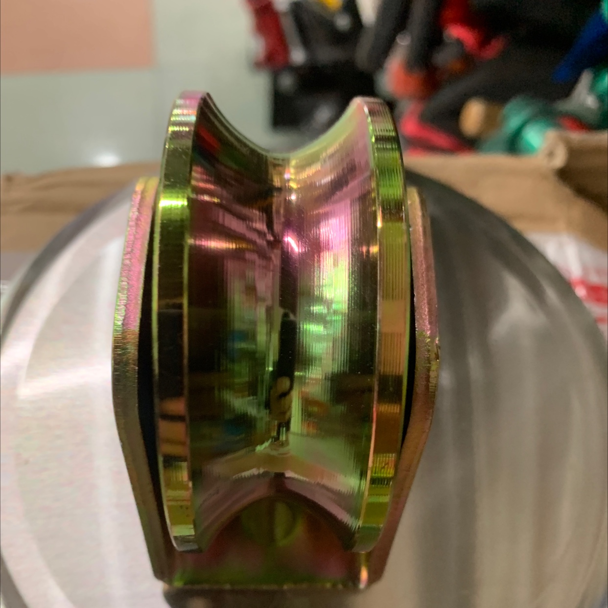 80MM双轴承移门滑轮 五金工具  通用配件 彩锌 