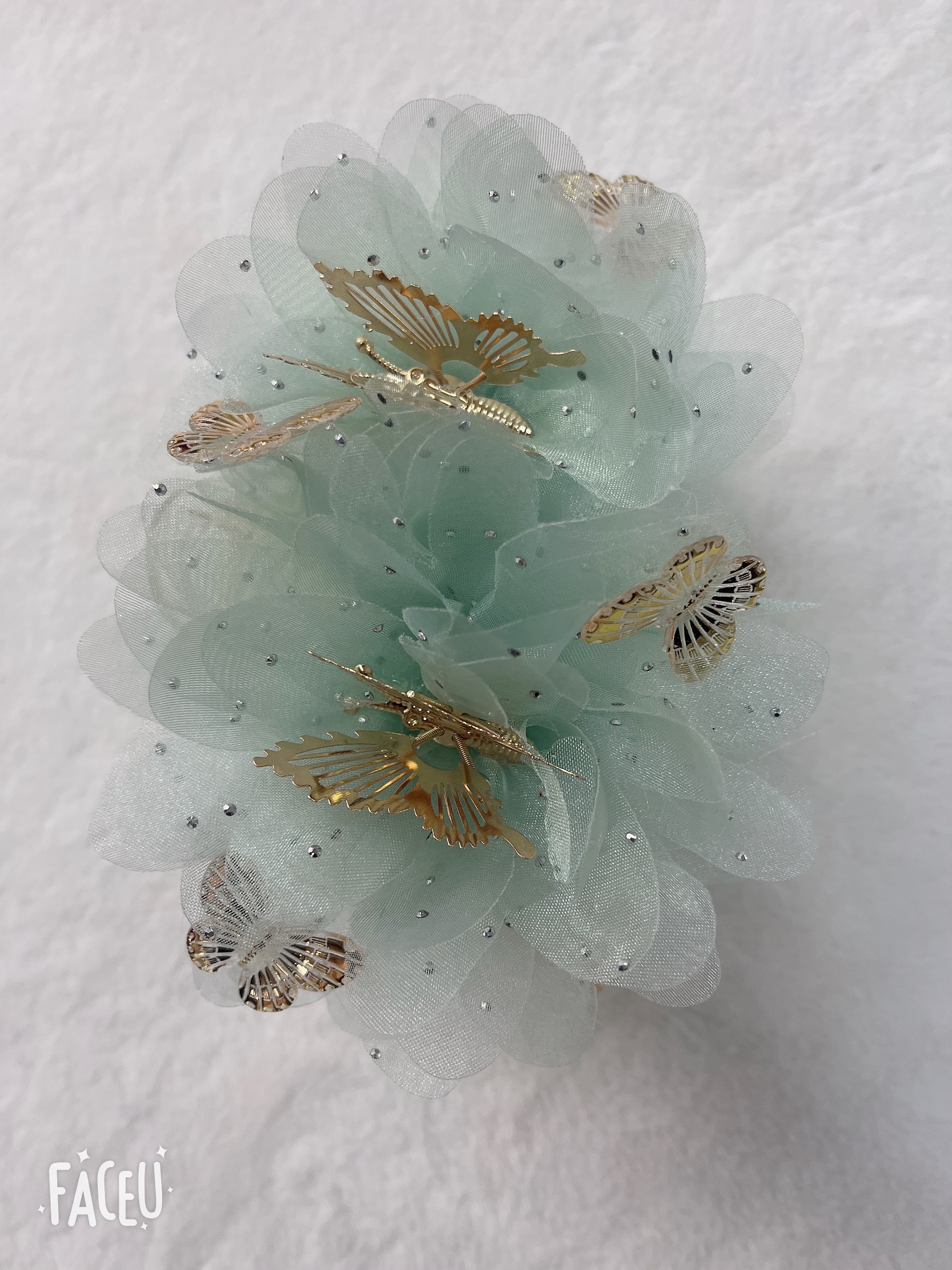 Fashionable and trendy double-flower butterfly claw, 13 cm bottom clip, six colors to choose from detail image 1