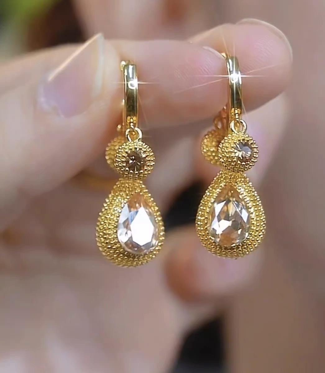 玫瑰金耳钉微镶嵌锆石耳环 高级感饰品 耳饰女款时尚潮流简约耳环礼物精品耳环耳饰