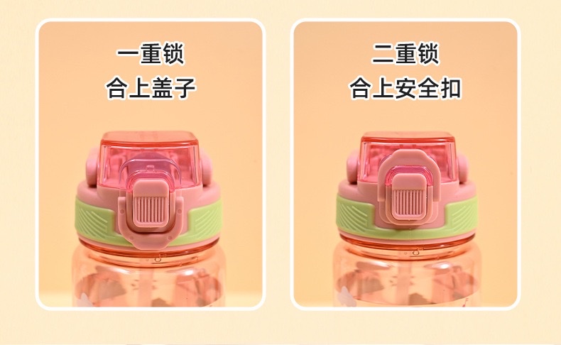 宝宝塑料儿童吸管杯可爱女学生水杯便携防摔网红喝水杯耐磨可爱壶详情图6