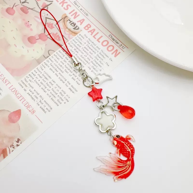 Koi Star beaded mobile phone chain pendant, car and bag all-in-one pendant Specification image