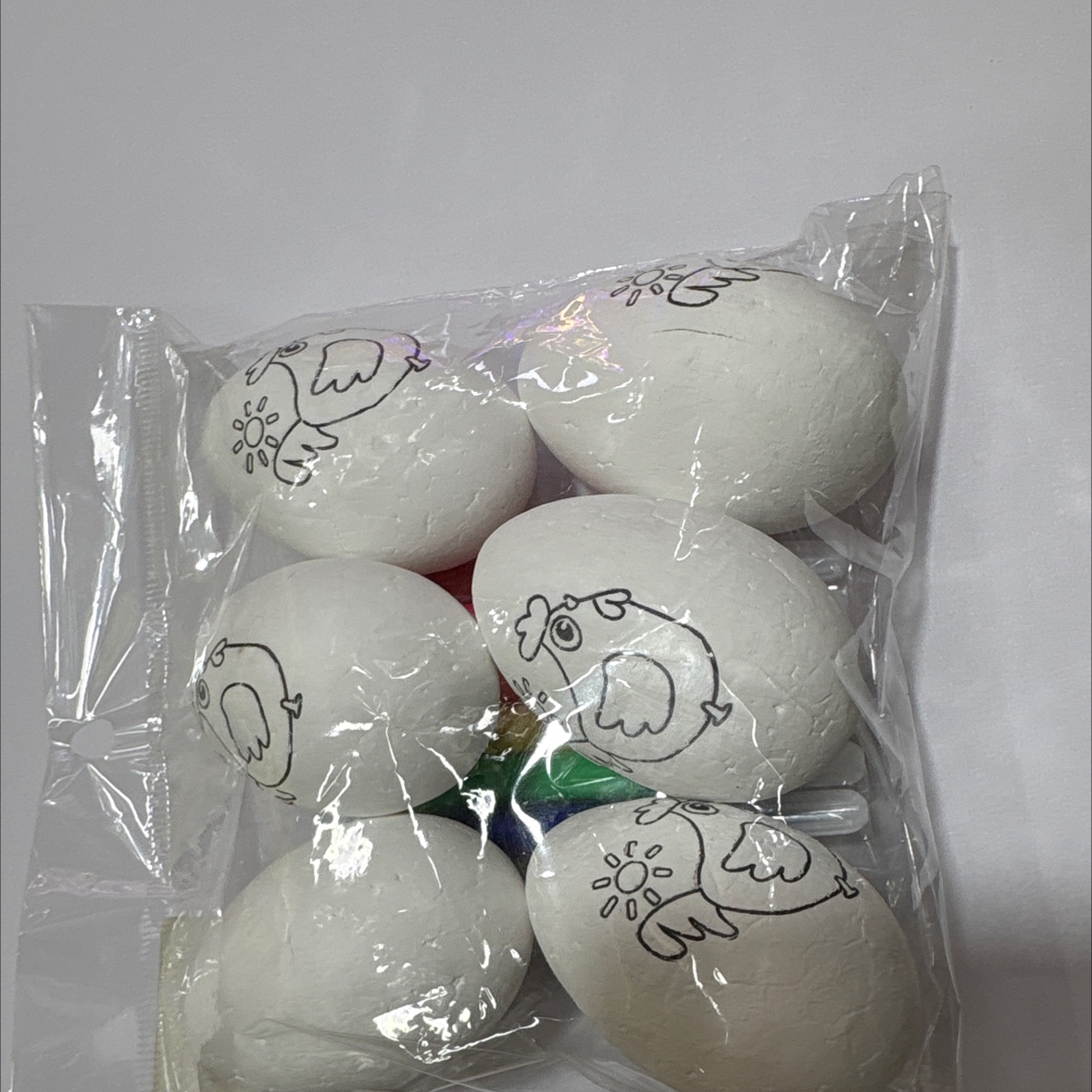 彩蛋diy儿童手工制作 复活节上色鸡蛋玩具仿真手绘画画涂鸦涂色幼儿园礼品