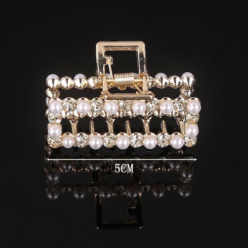 Korean version Jinju top hair clip, alloy electroplated back head clamp, simple and fashionable women's versatile hair and lazy person's hair clamp headwear detail image 3