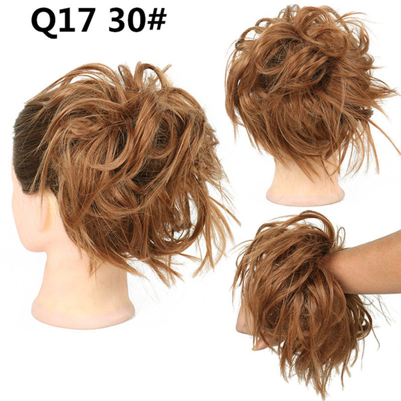 Foreign trade chicken coop hair loop wig, fluffy rubber band fountain hair bun, chemical fiber female multi-color messy chicken tail wig loop details Picture