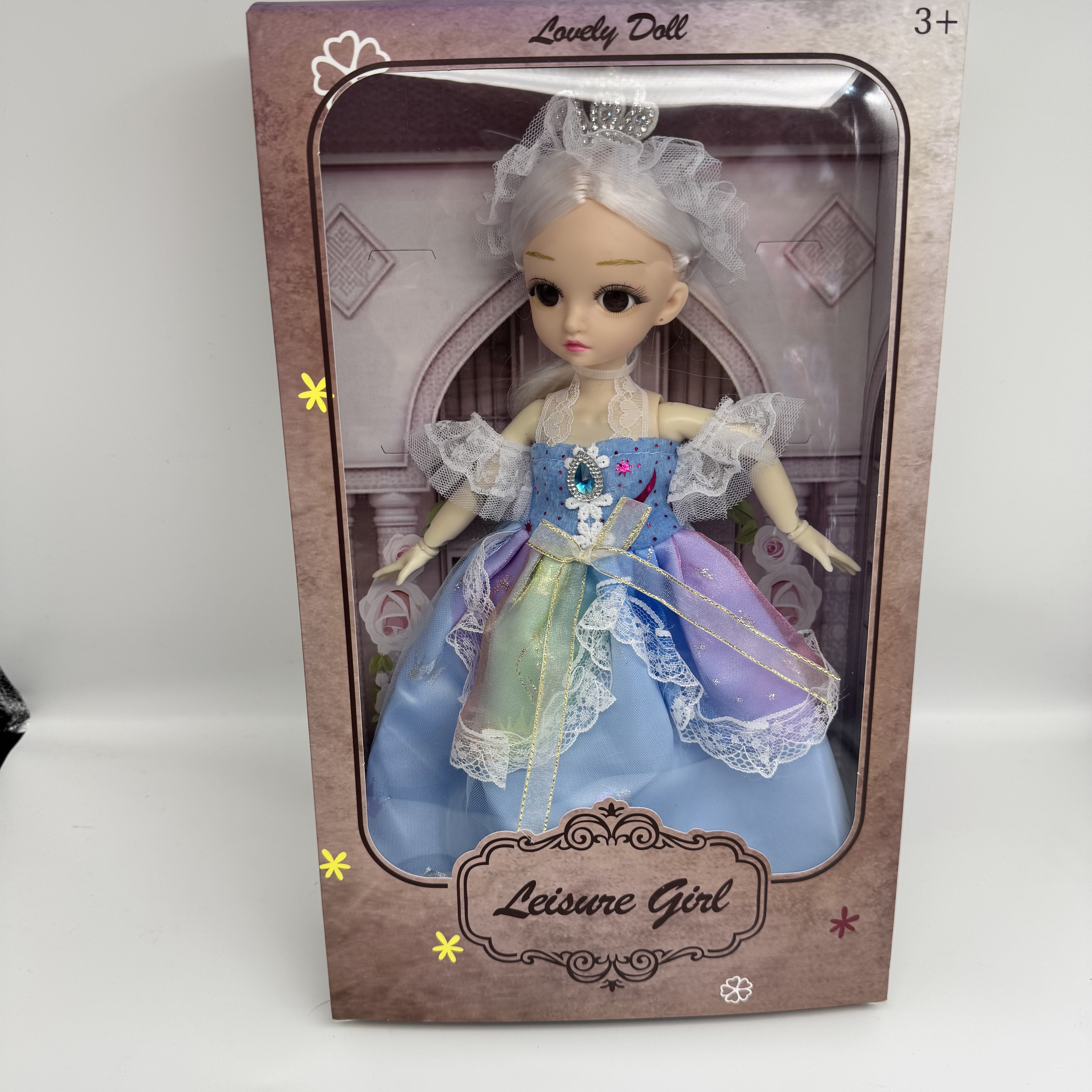 活动关节十二寸娃娃 盒装 礼盒包装 带音乐 玻璃眼睛 袋装细节图