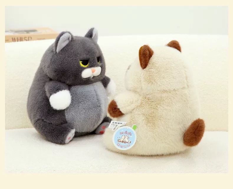 赛特嘟嘟灰猫暹罗猫毛绒玩具娃娃大肚猫咪可爱睡觉玩偶公仔礼物毛绒玩具公仔详情图7