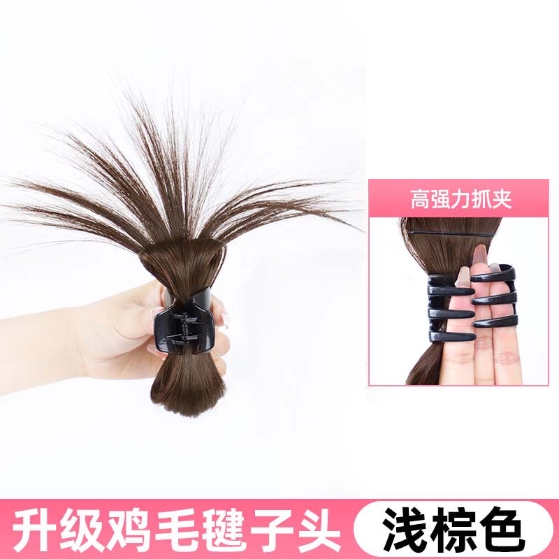 鸡毛毽子头假发抓夹慵懒风喷泉高马尾半扎鸡窝头辣妹发夹假发发包 详情图4