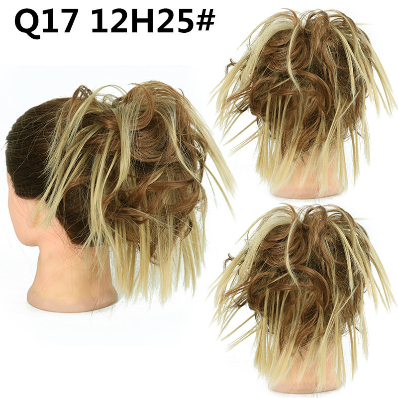 Foreign trade chicken coop hair loop wig, fluffy rubber band fountain hair bun, chemical fiber female multi-color messy chicken tail wig loop Application Scenario