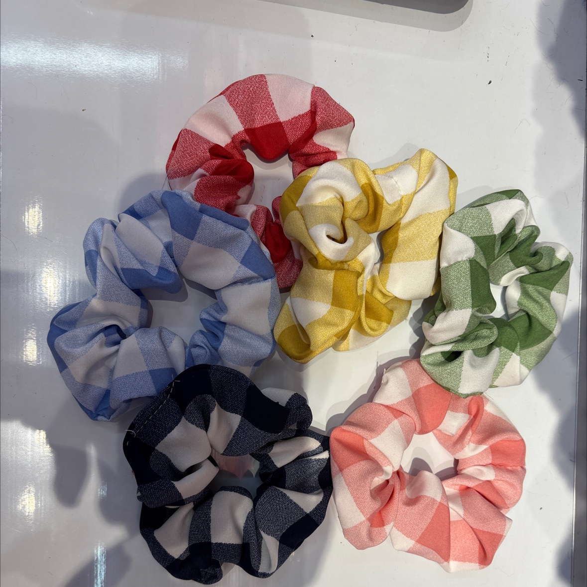 格子布圈，时尚大方成人小孩通用布艺发饰