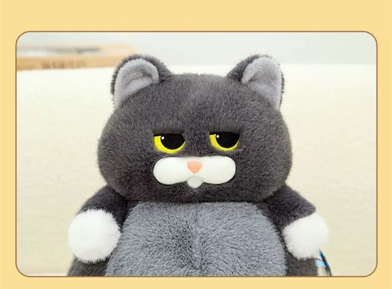 赛特嘟嘟灰猫暹罗猫毛绒玩具娃娃大肚猫咪可爱睡觉玩偶公仔礼物毛绒玩具公仔详情图4