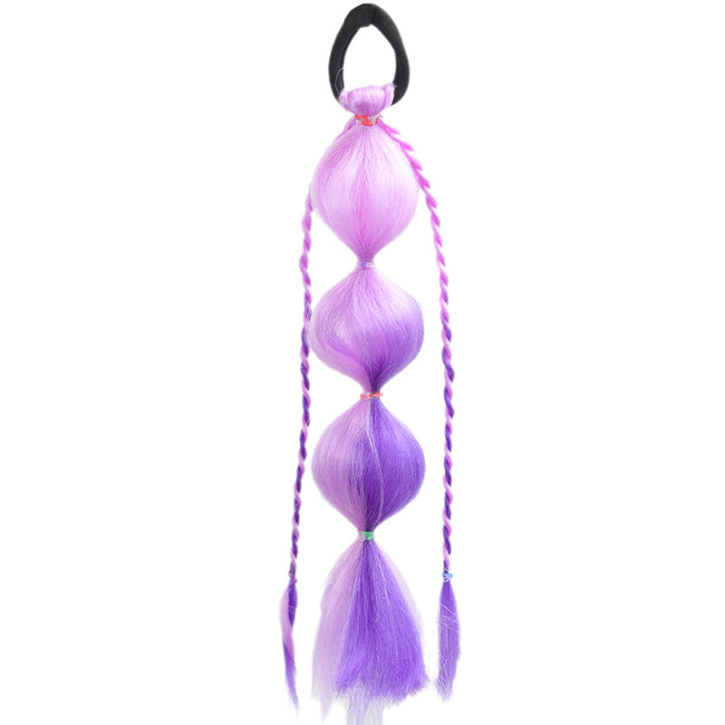 Colorful children's bubble lantern braids, gradient wigs, ponytails, braids, colorful synthetic bubble lantern ponytails detail image 5