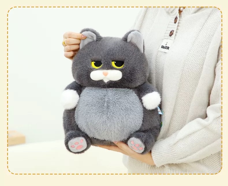赛特嘟嘟灰猫暹罗猫毛绒玩具娃娃大肚猫咪可爱睡觉玩偶公仔礼物毛绒玩具公仔详情图9