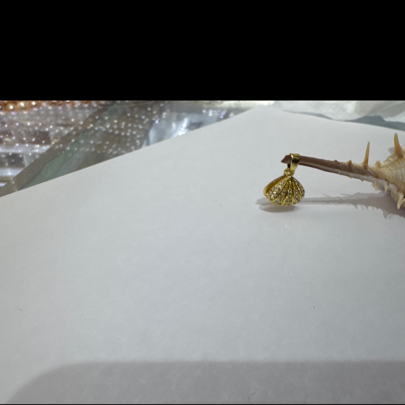 淡水珍珠链铜饰贝壳小吊坠饰品，微镶，非凡气质、美观落落大方，瞬间小仙女，仙气飘飘细节图