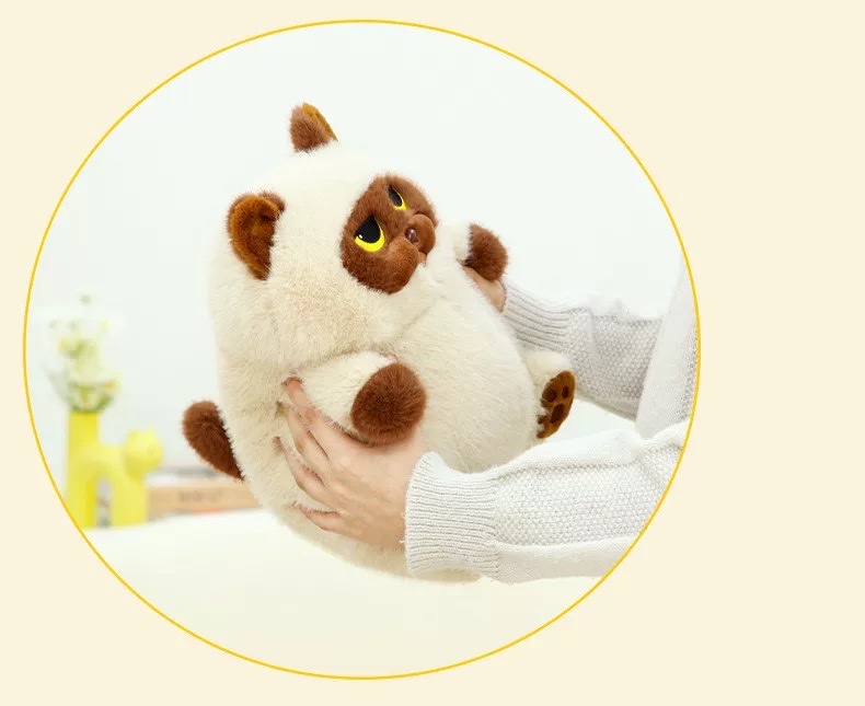 赛特嘟嘟灰猫暹罗猫毛绒玩具娃娃大肚猫咪可爱睡觉玩偶公仔礼物毛绒玩具公仔详情图10