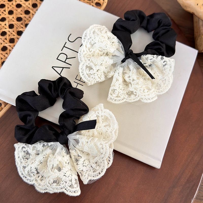 Sweet bow, rich gold hair band, lace, double-layer gentle Korean version, leather band, fashionable embroidery, retro hair tie, elegant style Application Scenario